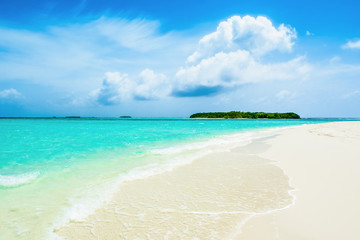 Beautiful sandy beach in uninhabited island