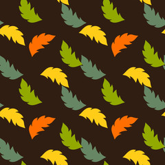 Fototapeta na wymiar Seamless pattern with leaves. Endless elegant texture with leaves. Tempate for design fabric, backgrounds, wrapping paper, package, cover