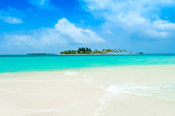 Beautiful sandy beach in uninhabited island