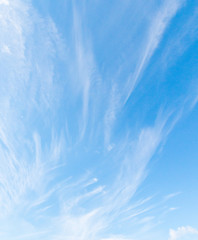 Obraz premium Blue sky cloudscape with white cirrus cloud background