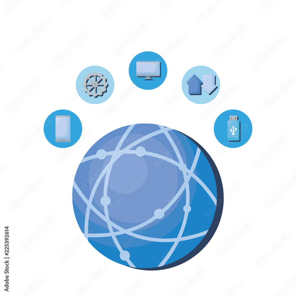 Poster sphere planet browser with set icons