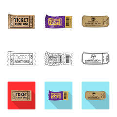 Vector illustration of ticket and admission logo. Set of ticket and event stock vector illustration.