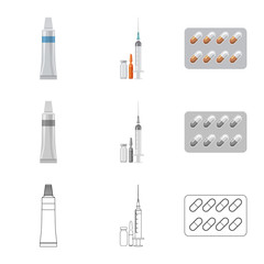 Isolated object of pharmacy and hospital symbol. Set of pharmacy and business stock symbol for web.