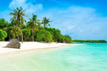 Beautiful sandy beach in uninhabited island
