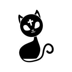 halloween cute cat with cross