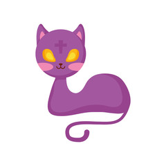 halloween cute cat with cross