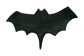 Watercolor stylized bat, element for compositions on a theme of halloween