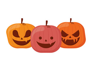 happy halloween pumpkins characters