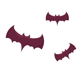 bats flying halloween icon