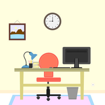 Office working desk or table at home vectoral