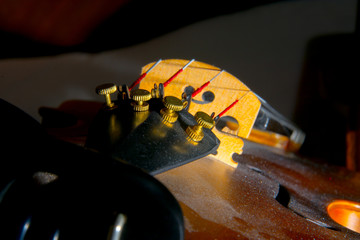 closeup of a violin