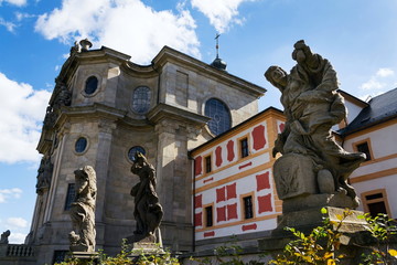 The allegories of Virtues and Vices statues from Matyas Braun at Kuks, Hradec Kralove region,...