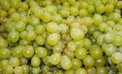 Texture and background of green grapes.