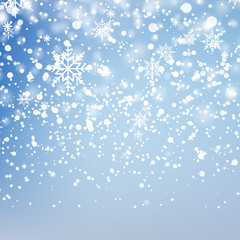 Obraz na płótnie Canvas Christmas background with falling snowflakes. Vector