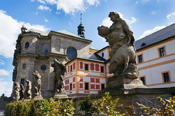 The allegories of Virtues and Vices statues from Matyas Braun at Kuks, Hradec Kralove region,...