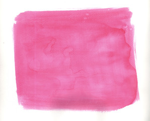 Digital watercolor painting pink square with copy space