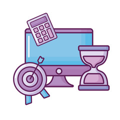 computer with target and calculator