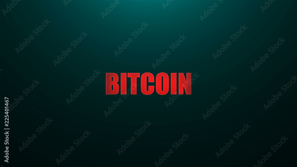 Poster letters of bitcoin text on background with top light, 3d rendering background, computer generating f