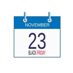 Calendar icon. November 23, black friday
