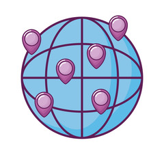 sphere planet with pin location