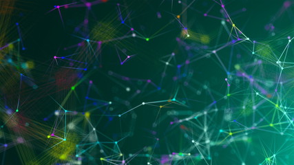 Abstract connection dots. Technology background. Network concept. 3d rendering