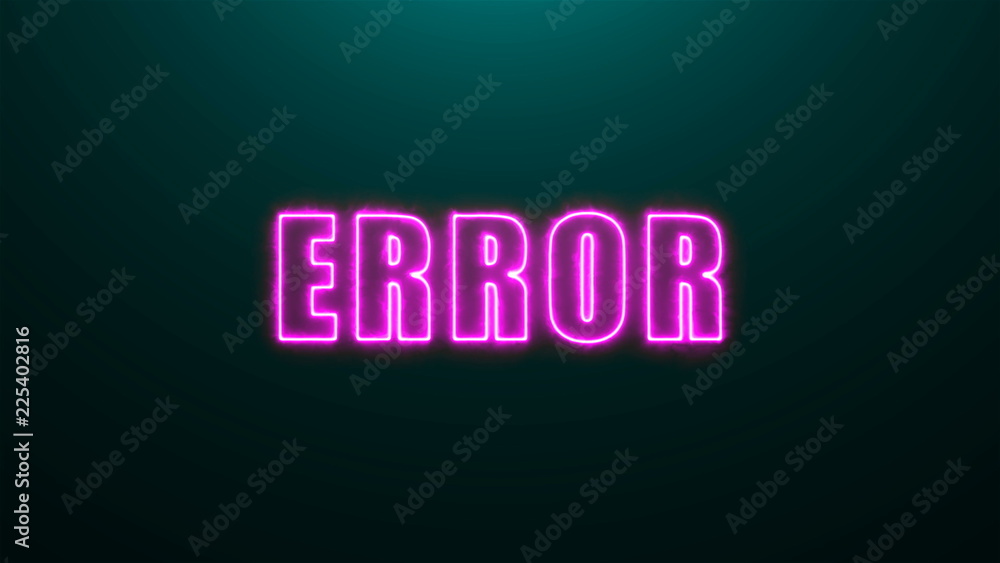 Poster letters of error text on background with top light, 3d rendering background, computer generating for