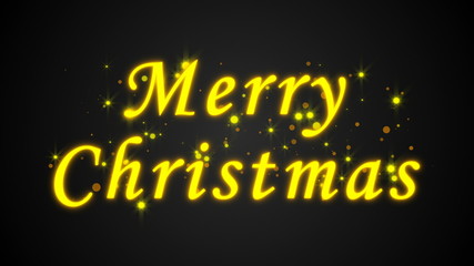 Merry christmas bright text and snowfall, 3d rendering background, computer generating for holidays festive design