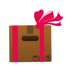 packing box carton with ribbon