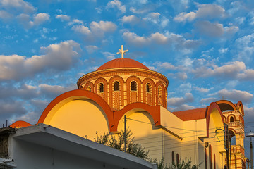 Naklejka premium Asprovalta, Greece - August 10, 2018: Orthodox Church in Asprovalta, Greece