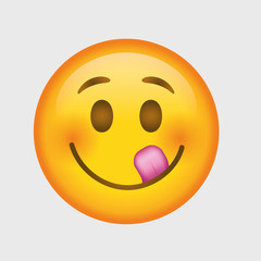 Face. Happy. Emoji. Cute emoticon isolated on white background.