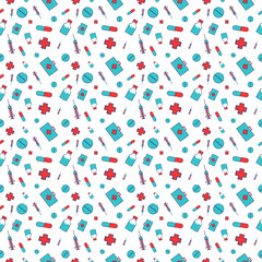 Medical icons, pattern.