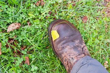 Alte Lederschuh Tramper