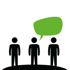 group of people with speech bubbles