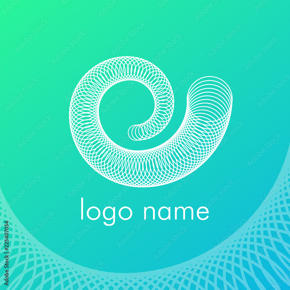 Aufkleber abstract snail like loop outline logo design with modern colors and futuristic style.