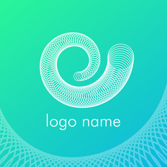 Abstract snail like loop outline logo design with modern colors and futuristic style.
