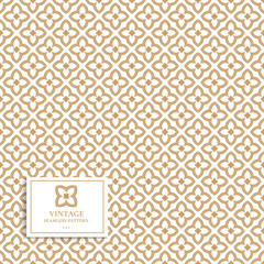 Gold and white geometric seamless pattern. Minimal. Ornament, Traditional, Ethnic, Arabic, Turkish, Indian motifs. Great for fabric and textile, wallpaper, packaging or any desired idea. 