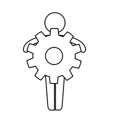 human figure silhouette with gears