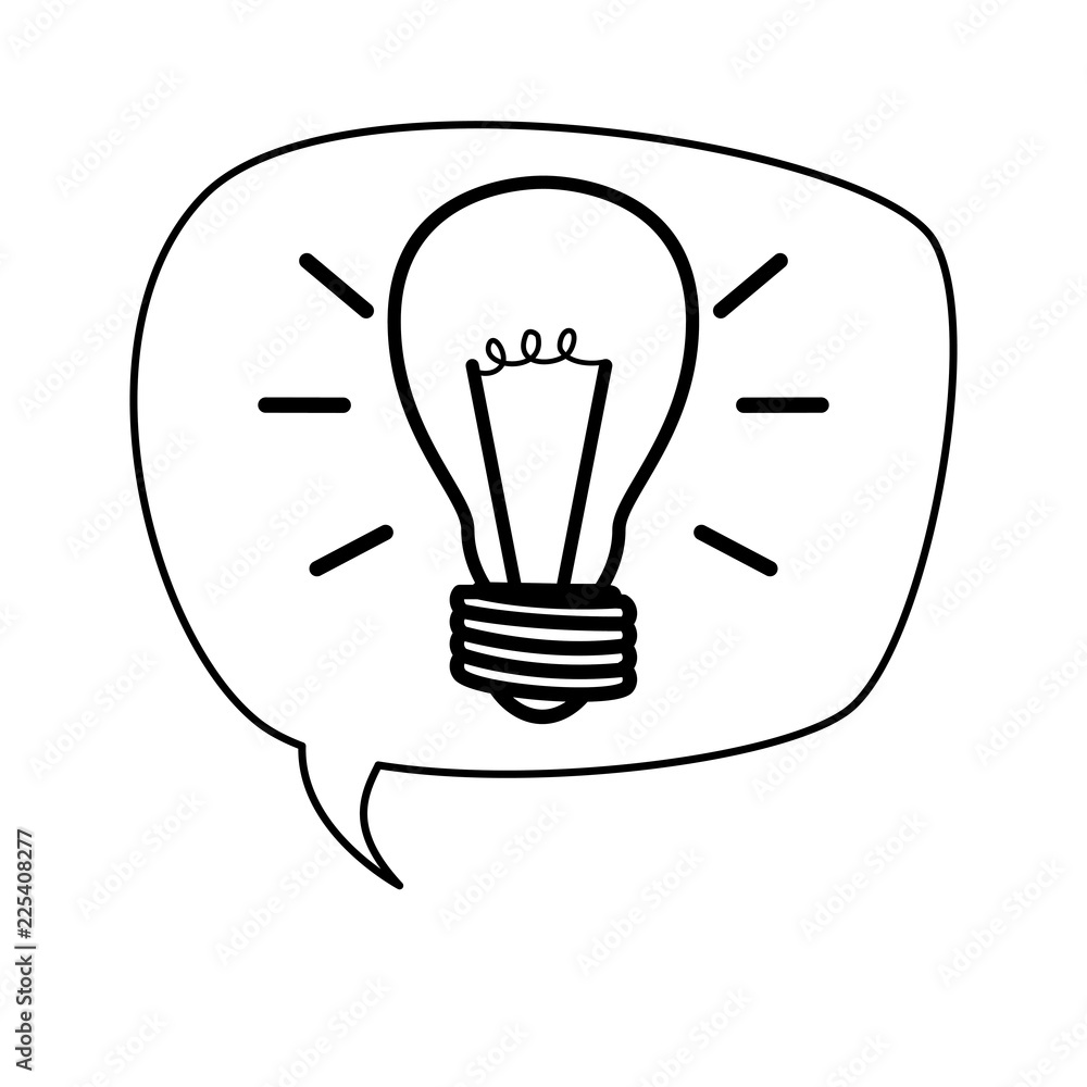 Poster speech bubble with bulb light idea