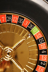 Close up of casino roulette Cales. Background
