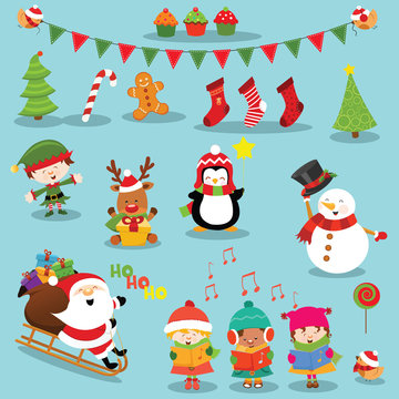 Collection of Cute Christmas Elements
