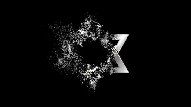 Star of David Religious symbol Animation, Particle Animation of Religious Star of David Icon.
