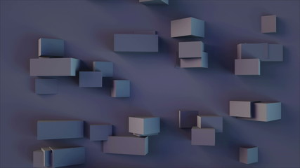 3d rendering background with rectangular shapes with different sizes of elements, computer generated