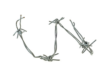 Barbed wire isolated on a white background