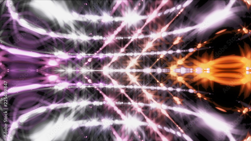 Poster vj loop, music beat with shiny particles, computer generated modern abstract background, 3d renderin