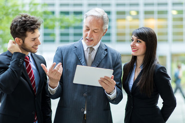 Business people working outdoor