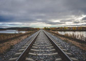 Fototapeta na wymiar Railroad trough the nature