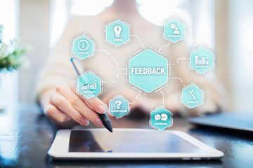 Feedback and Business communication concept. Service and Customer satisfaction.