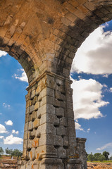 Arch Caparra ruins, Ancient roman city of Caparra, Extremadura, Spain