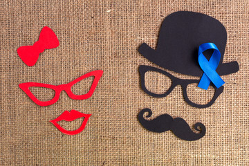 Male and female silhouette patterns. November concept.