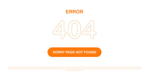 404 error website not found graphic design. Vector illustration